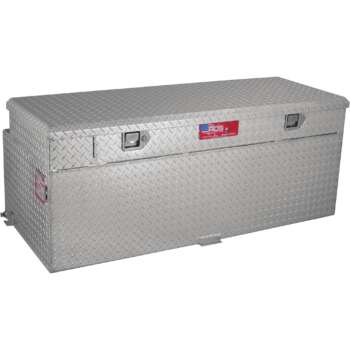 RDS Aluminum Auxiliary Fuel Tank Toolbox Combo 90Gallon Capacity Rectangular Diamond Plate