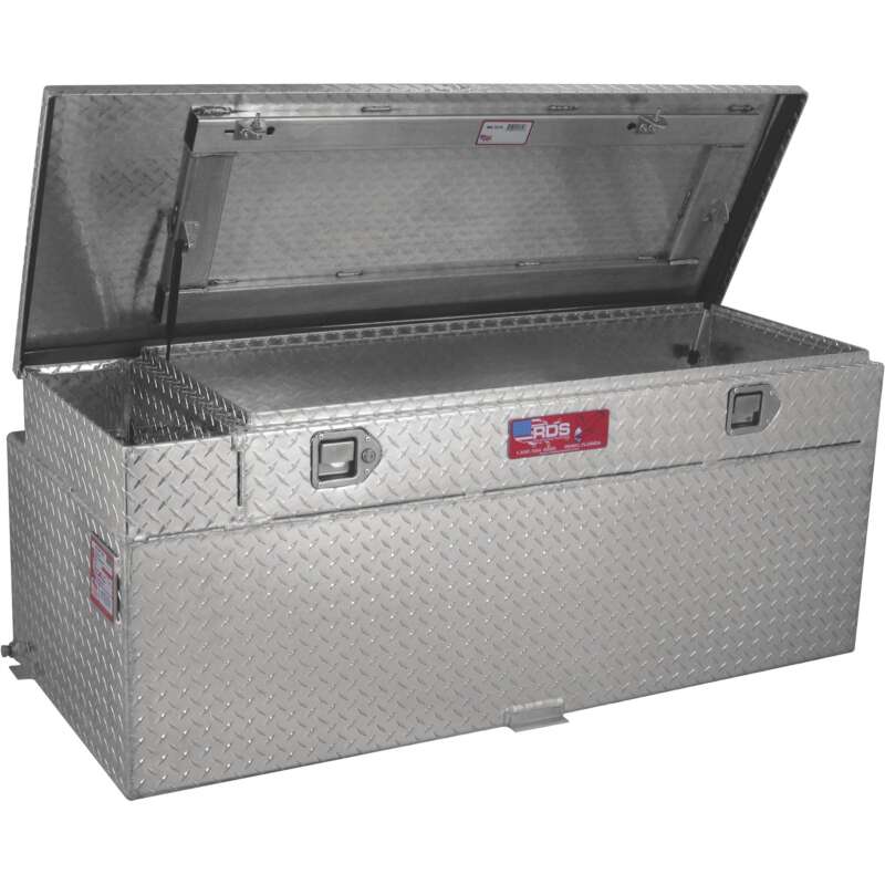 RDS Aluminum Auxiliary Fuel Tank Toolbox Combo 90Gallon Capacity Rectangular Diamond Plate