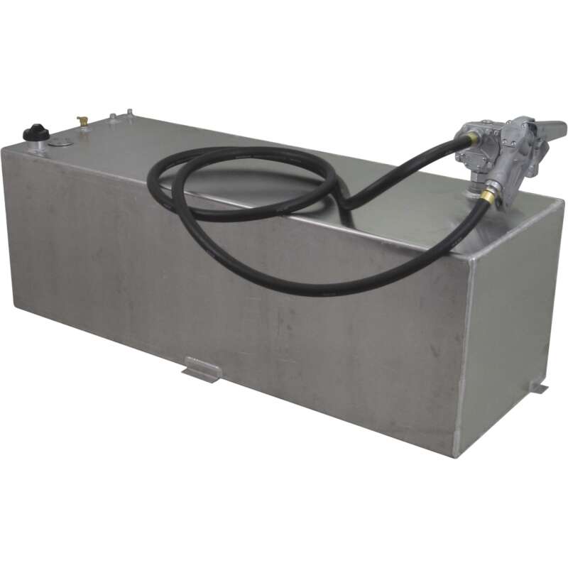 RDS Aluminum Transfer Fuel Tank with GPI 12V Fuel Transfer Pump 80Gallon Rectangular Smooth 15 GPM