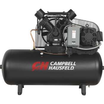Campbell Hausfeld Two Stage Air Compressor 15 HP 208-230/460 Volt 3 Phase 120 Gallon Horizontal 50 CFM 175 PSI