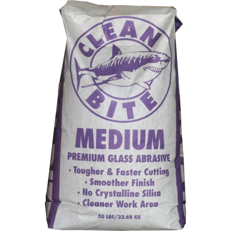 Clean Bite Premium Medium Grit Glass Abrasive Blast Media 48 Bags 50 Lbs2