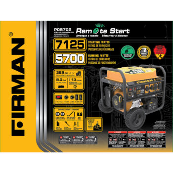 Firman Portable Generator, Surge Watts 71253