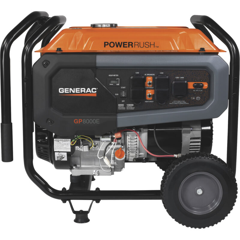 Generac Portable Generator — 10,000 Surge Watts, 8000 Rated Watts, Electric Start, CARB Compliant, Model# 76763