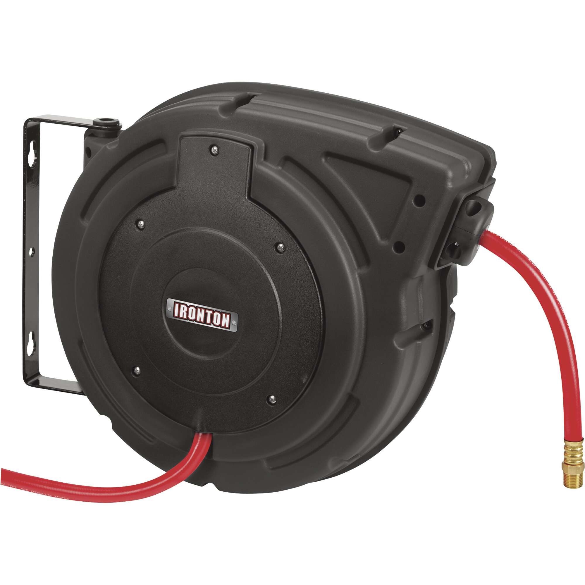 Ironton Compact Air Hose Reel With 3/8in x 50ft Hybrid Polymer Hose Max 300 PSI