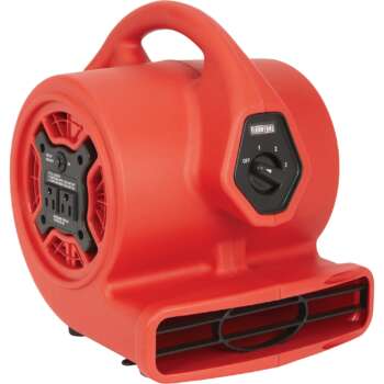 Ironton Mini Air Mover Carpet Floor Blower with Built In Outlet 1/8 HP