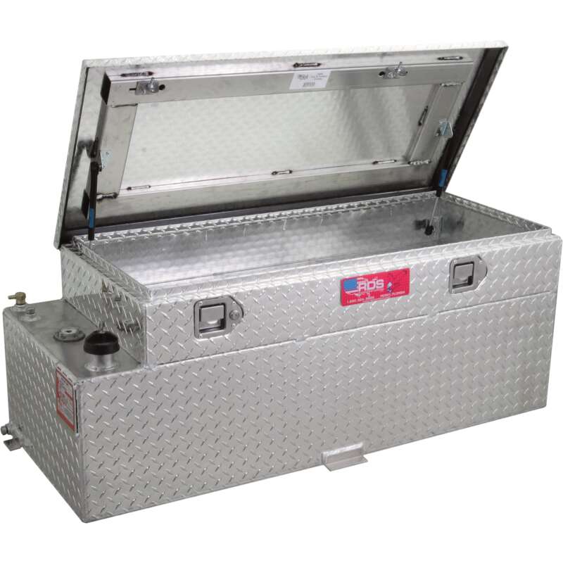 RDS Aluminum Auxiliary Fuel Tank Toolbox Combo 60 Gallon Rectangular Diamond Plate1