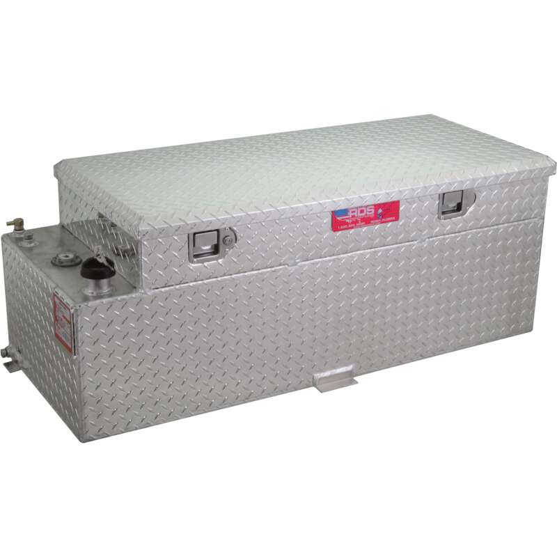 RDS Aluminum Auxiliary Fuel Tank Toolbox Combo 60 Gallon Rectangular Diamond Plate2