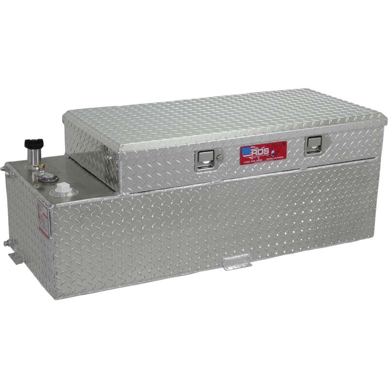 RDS Aluminum Transfer Fuel Tank Toolbox Combo 51 Gallon Rectangular Diamond Plate