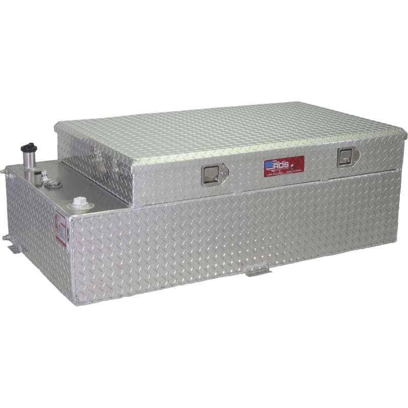 RDS Aluminum Transfer Fuel Tank Toolbox Combo 90 Gallon Rectangular Diamond Plate