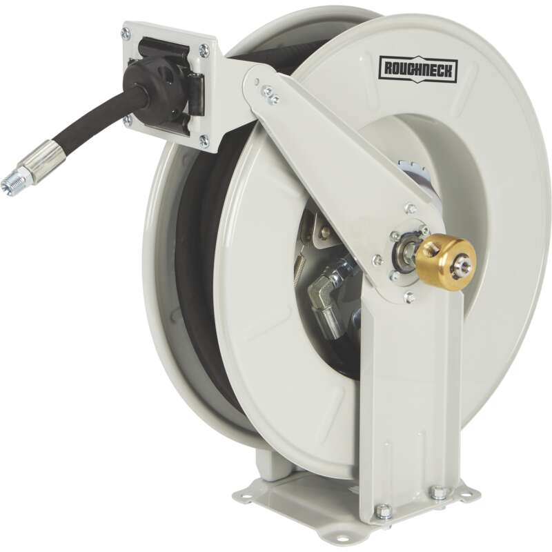 Roughneck Heavy Duty Grease Hose Reel with 3/8in x 50ft Hose