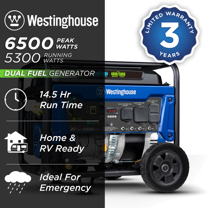 Westinghouse WGen5300DFv Portable Generator1