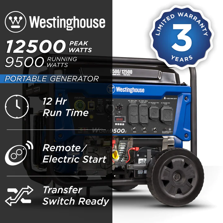 Westinghouse WGen9500c Portable Generator with CO Sensor1