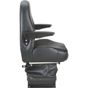 Wise Suspension Tractor Seat with Armrests Black