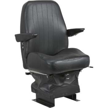 Wise Suspension Tractor Seat with Armrests Black