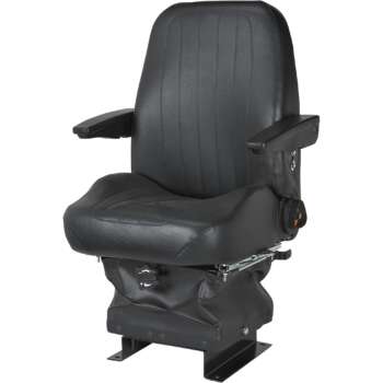 Wise Suspension Tractor Seat with Armrests Black