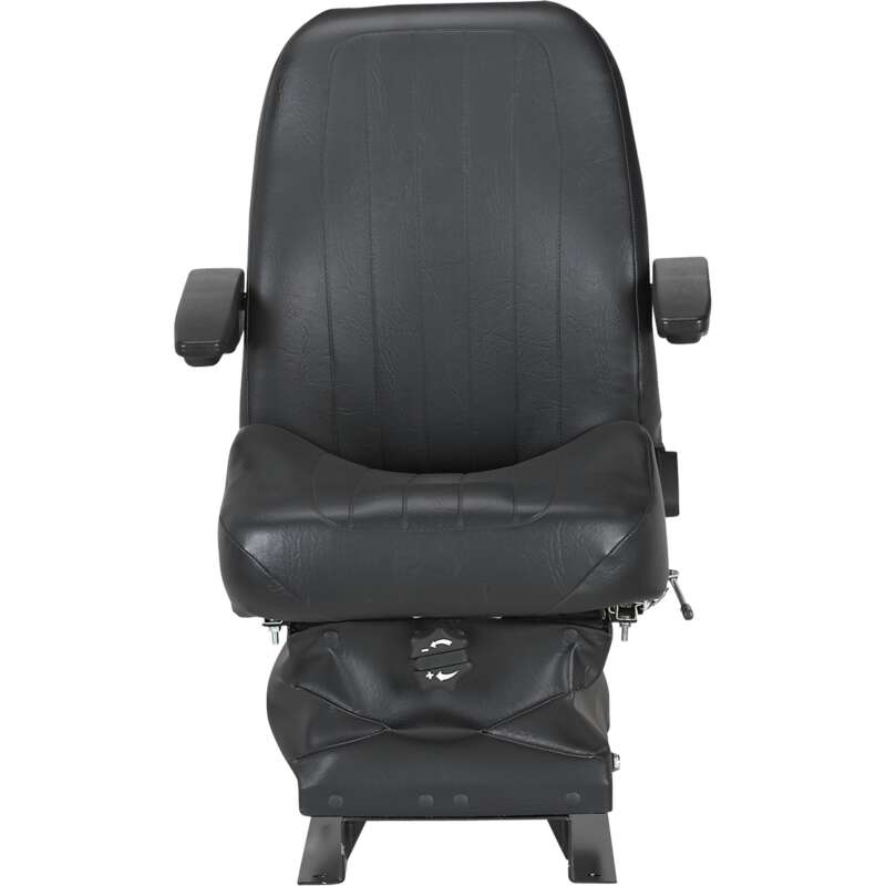 Wise Suspension Tractor Seat with Armrests Black