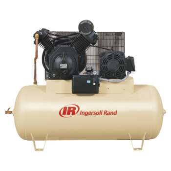 Ingersoll Rand Electric Stationary Air Compressor 10 HP 3 Phase 120 Gallon Horizontal 35 CFM 175 PSI