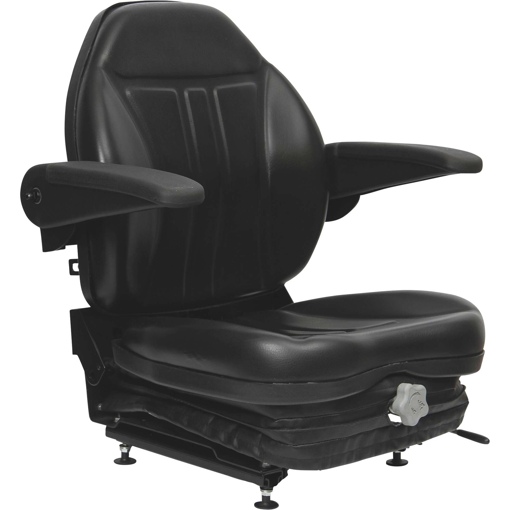 Black Talon High Back Suspension Seat with Folding Armrests Black