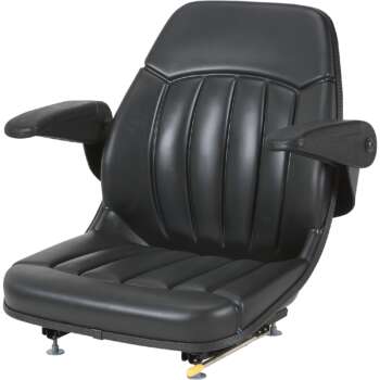 Michigan All Weather Tractor Seat with Armrests Black
