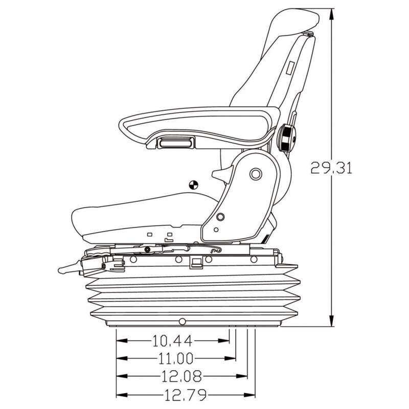 Original Grammer Multi Adjust Air Suspension Tractor Seat Black