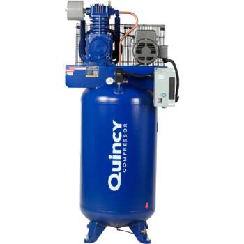 Quincy QT5 Splash Lubricated Reciprocating Air Compressor 5 HP 230 Volt 1 Phase 80Gallon Vertical