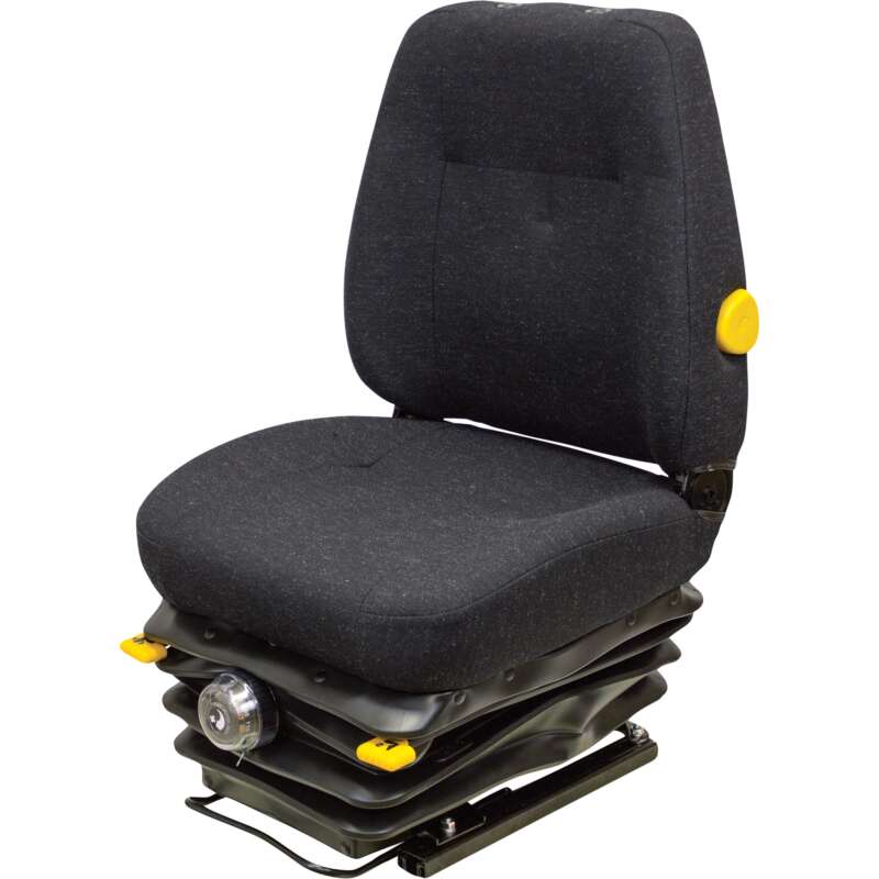 K & M Uni Pro 411 Highback Mechanical Suspension Tractor Seat Black Fabric