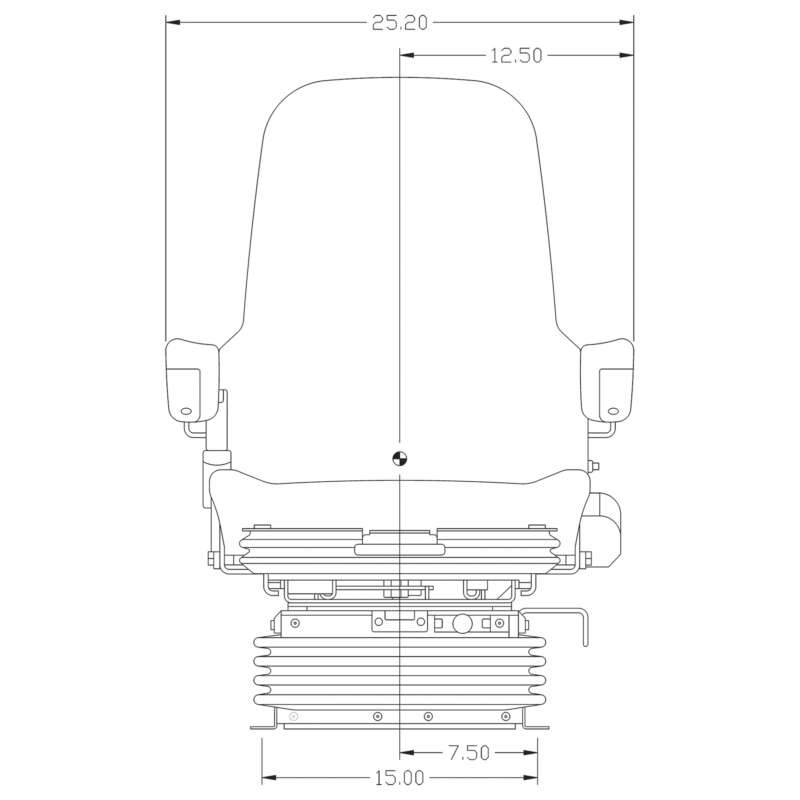 K&M Uni Pro Heavy Duty Air Suspension Seat with 24 Volt Compressor