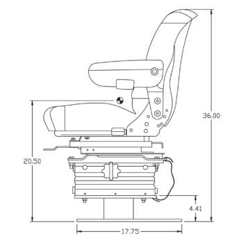 Sears Brand Backhoe Mechanical Seat and Suspension 285Lb Capacity Black Vinyl