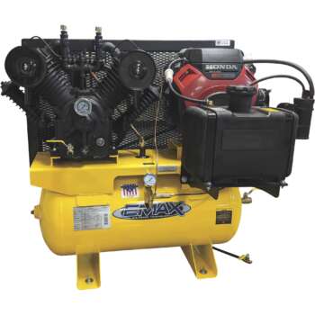 Designed to operate up to 50,000 hours 18 HP Honda GX engine with electric start for excellent torque and fuel efficiency 5-gallon gas tank for long periods of work between fills Flow-Tek concentric disc valves for maximum airflow and reliability and low replacement cost Cool-Tek technology for an operating temperature as much as 35% lower than comparable air compressors, and reduction of moisture buildup