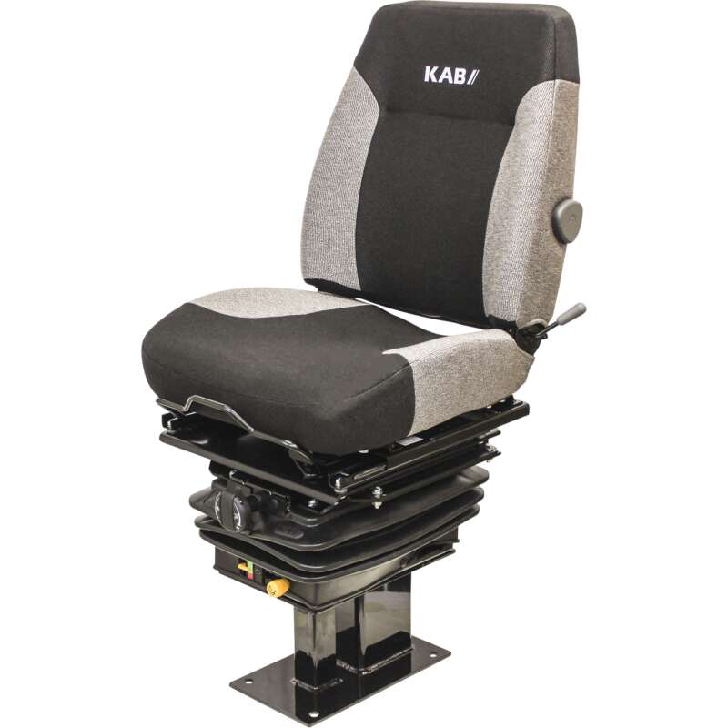 KAB 111 Mechanical Suspension Fabric Seat with Pedestal Replacement for Caterpillar Backhoe Fits Caterpillar 416 450 Series Backhoes