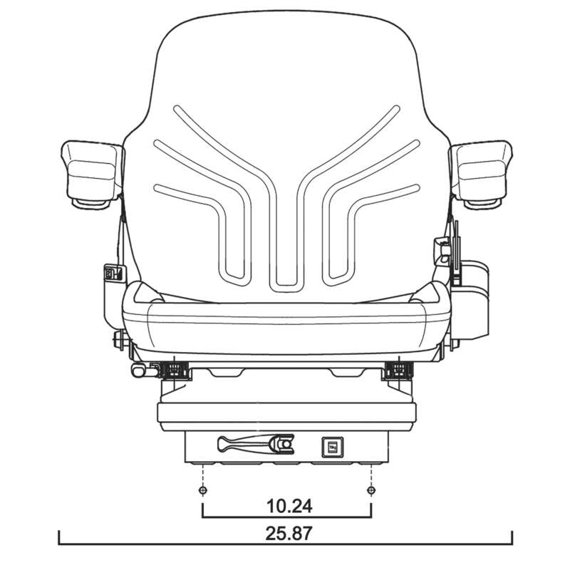 K&M Uni Pro Grammer Construction Mechanical Suspension Seat Vinyl Cover Black