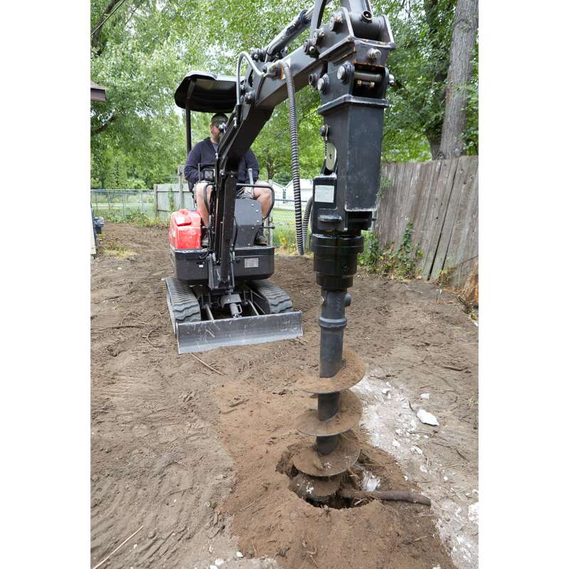 NorTrac Mini Excavator Auger Attachment 11.81in Dia x 47.25in L