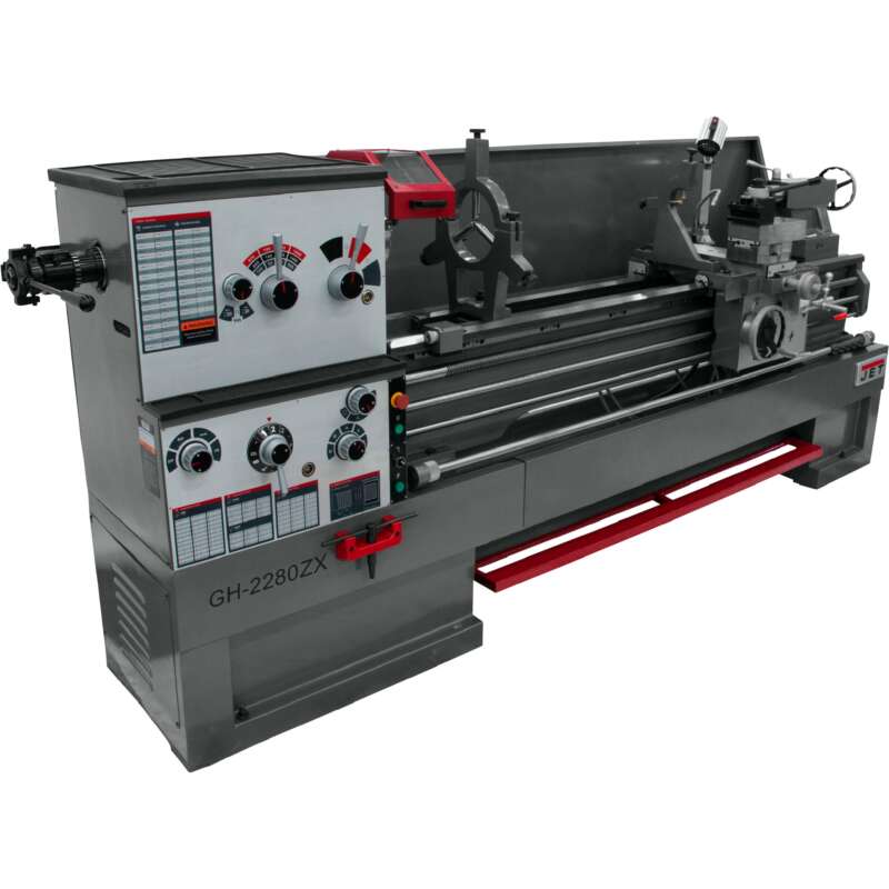 JET ZX Series Large Spindle Bore Lathe with Taper Attachment and Collet Closer 22in x 80in