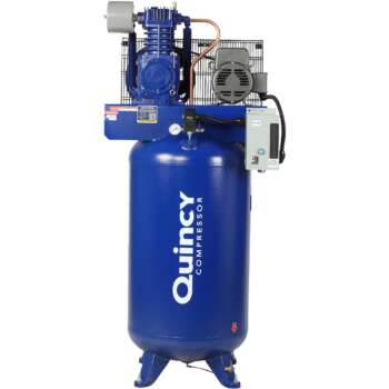 Quincy QT 5 Splash Lubricated Reciprocating Air Compressor 5 HP 230 Volt 3 Phase 80 Gallon Vertical