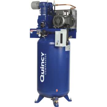 Quincy QT 7.5 Splash Lubricated Reciprocating Air Compressor with MAX Package 7.5 HP 230 Volt 1 Phase 80 Gallon Vertical