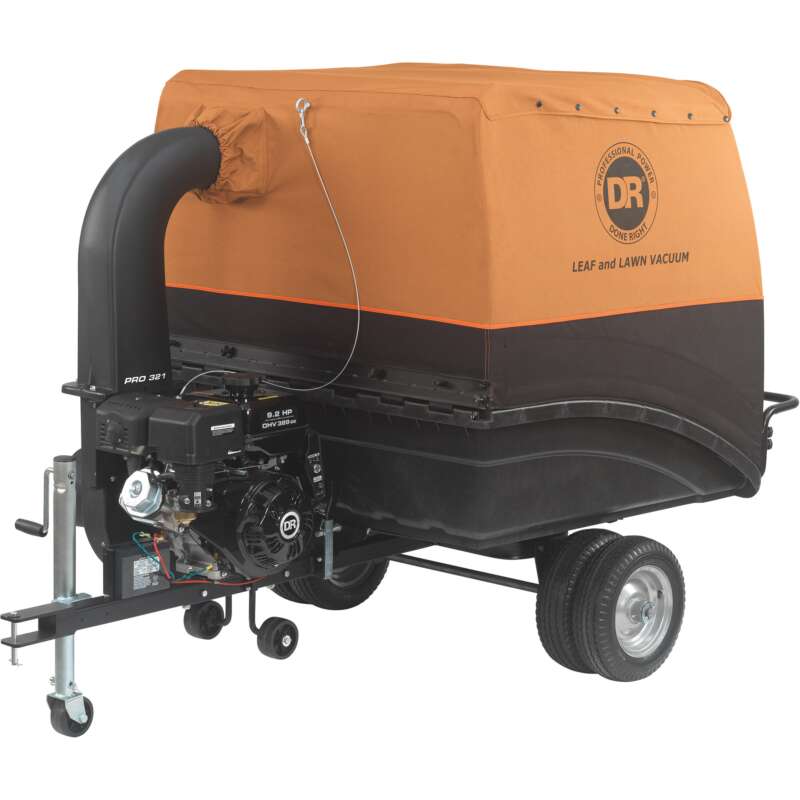 DR Power Pro 321 Tow Behind Lawn and Leaf Vacuum 50inW 301cc Engine 321Gal Capacity