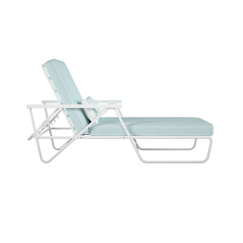 Novogratz Connie Outdoor Chaise Lounge Aqua Haze Primary Color Other Material Steel Width 22 in