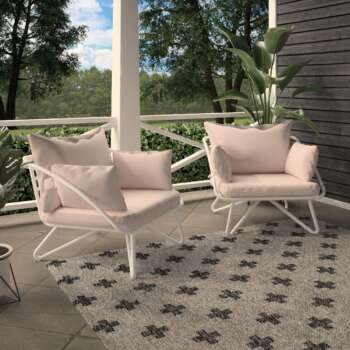 Novogratz Teddi Outdoor Lounge Chairs 2piece Pink Primary Color Pink Material Steel Width 30.75 in