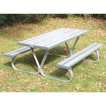 Pilot Rock BTUG Series 6ft Picnic Table with Aluminum Top 72in L x 58in W x 29in H