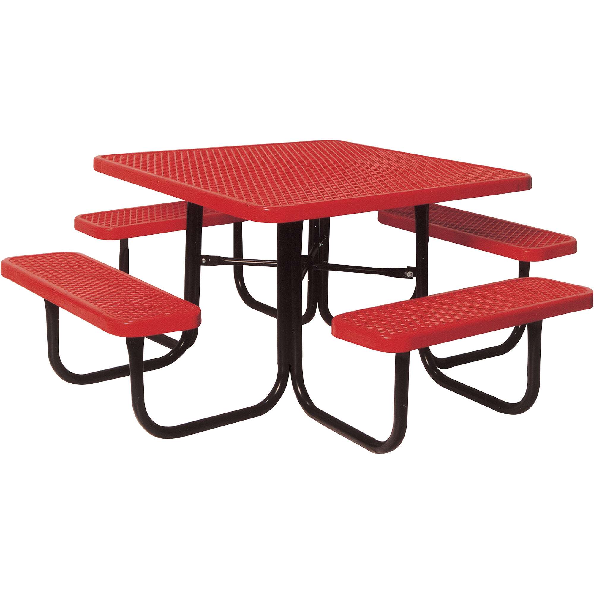 UltraSite 4Seat 46in Diamond Pattern Square Picnic Table Red