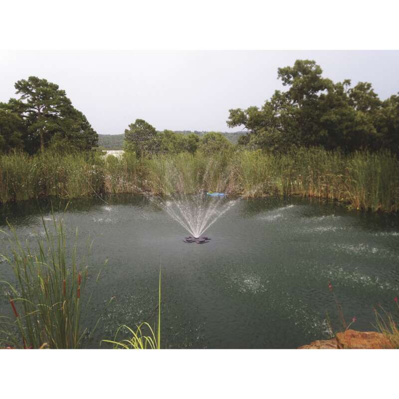 Outdoor Water Solutions Floating Pond Fountain 1 HP 4 Nozzles