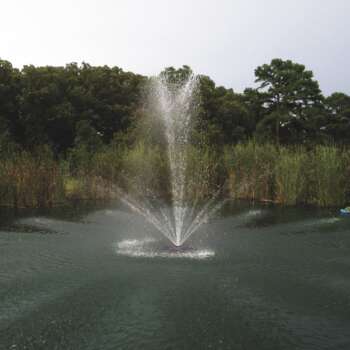 Outdoor Water Solutions Floating Pond Fountain with LED Lights 1 HP 4 Nozzles