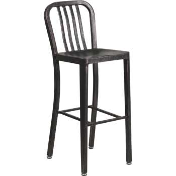 Flash Furniture 5Pc Metal Bar Set 30in Round x 41in H Table with 4 Industrial Style Barstools