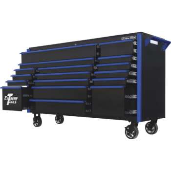 Extreme Tools DX Series 72in 17 Drawer Triple Bank Roller Cabinet 72inW x 21inD x 42 7inH