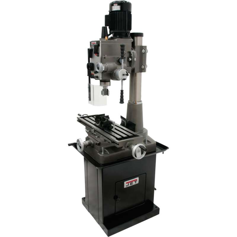 JET Geared Head Square Column Mill Drill with Power Downfeed 1 12 HP 115 230V