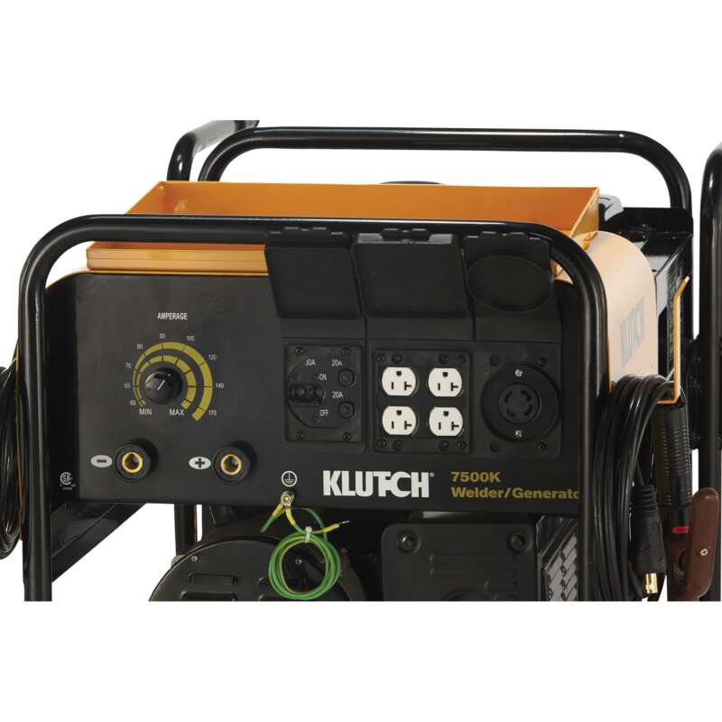 Klutch 7500K Arc WelderGenerator with 429CC Kohler Gas Engine and Wheel Kit 60 185 Amp DC Output 6000 Watt AC Power