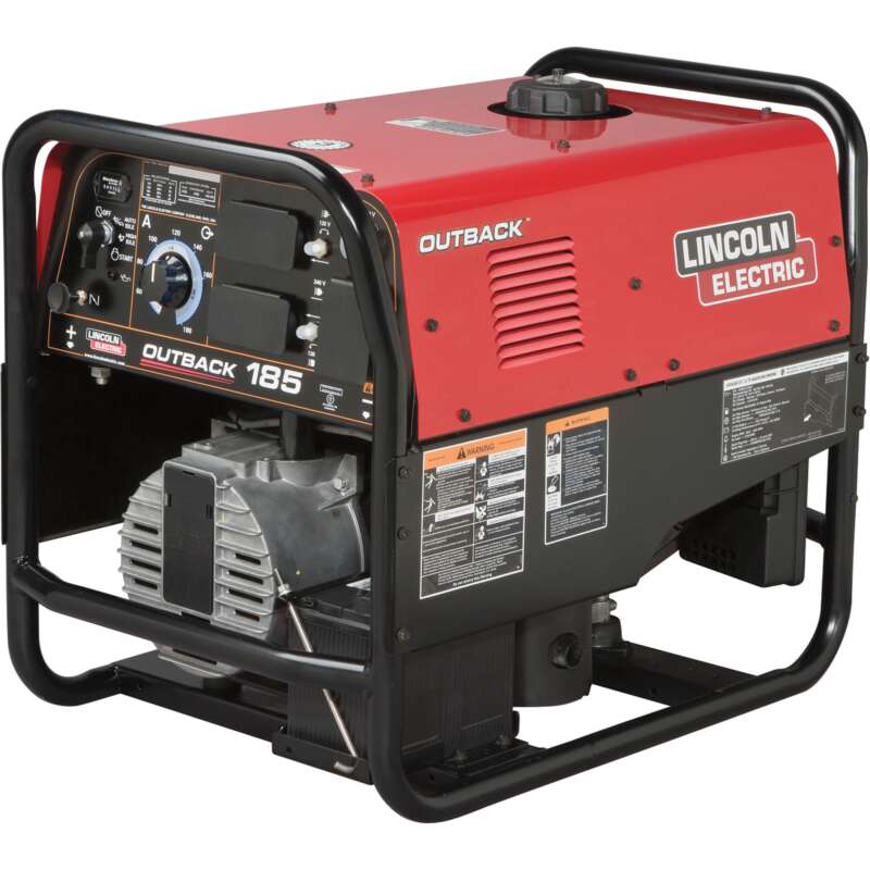 Lincoln Electric Outback 185 Arc Welder Generator with 360CC Kohler Gas Engine 50 185 Amp DC Output 5200 Watt AC Power