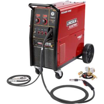 Lincoln Electric Power MIG 256 Flux Cored MIG Welder with Undercarriage 230 460 575V 30 300 Amp Output