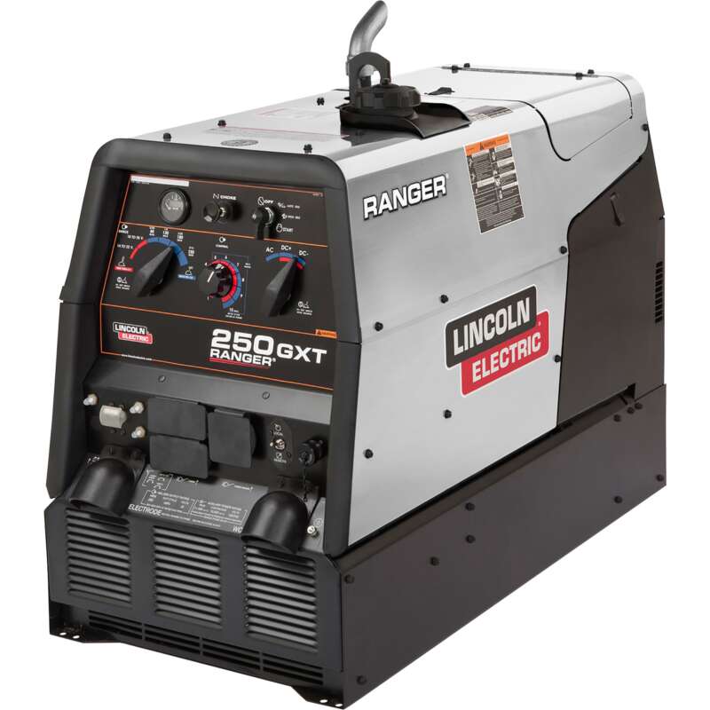Lincoln Electric Ranger 250 GXT Stainless Steel MultiProcess WelderGenerator with 23 HP Kohler Gas Engine and Electric Start 50 250 Amp DC AC Output 11000 Watt AC Power